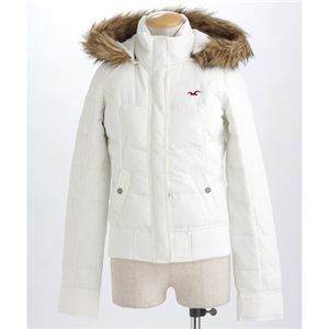 HOLLISTER(ホリスター) レディース フードファー付きダウンジャケット 44-448-0002 002/ホワイト Mサイズ