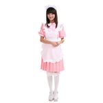 プリーツメイド服　ピンク　M