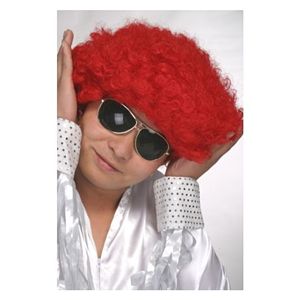 変装アフロヘアー　レッド