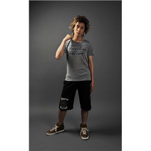 ラウンドネックTシャツ＆ハーフパンツ グレー/黒