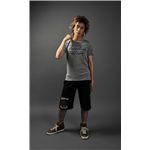 ラウンドネックTシャツ＆ハーフパンツ グレー/黒