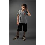 VネックTシャツ＆ハーフパンツ グレー/黒