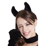 【コスプレ】ボアデビルカチューシャ（ブラック）