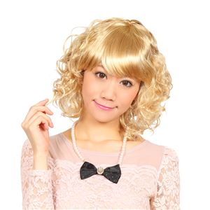【コスプレ】 ハッピーパーティーウィッグ カーリーミディアム（ゴールド）
