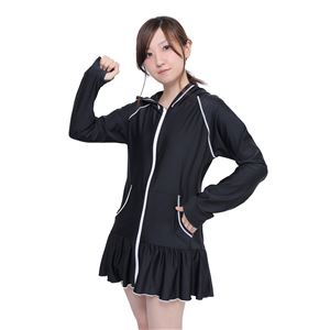 ワンピース ラッシュガード 黒×白 L