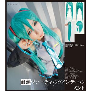 【コスプレ】 【耐熱ウィッグ】 耐熱アニメWIG ヴァーチャルツインテール ミント