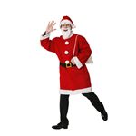 【クリスマスコスプレ】ロングサンタさんセット 小物付き（帽子 眉毛 ヒゲ ジャケット ベルト 袋）