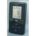 バスデザイン 電波アラームクロック(温度・湿度表示付き) 黒