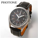 PHOTONE（フォトン） メンズ トリチウムガスライト レザーベルトウォッチ PTWG003