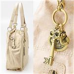 macaronic style　クラック調合皮チャーム付アオリ縦型トート 13015 キャメル