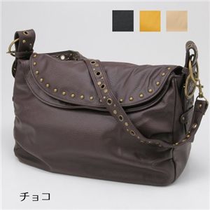 スタッズデザイン ショルダーアレンジバッグ　08055　チョコ
