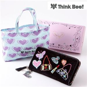 Think Bee!(シンクビー)Just Heart　ブラックポンド　ラウンド財布（エコバッグ付）
