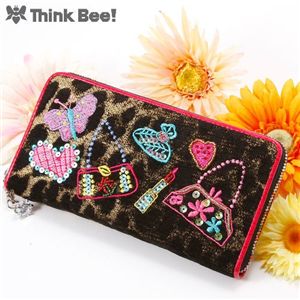 Think Bee!（シンクビー!）ラメペレポンド ラウンド財布 レオパード