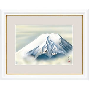 富士図額絵　白額入り　『黎明富士』　【中】