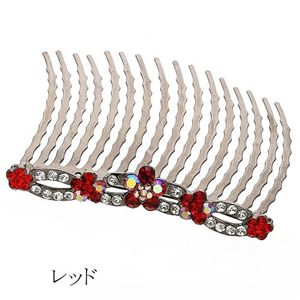 夜会巻きクリスタルコーム（Ｍサイズ） k01289／レッド