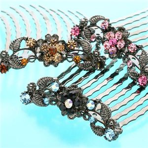 夜会巻きクリスタルコーム（Ｓサイズ） k01291／アクアブルー