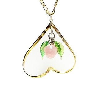 アップル ハート ゴールドペンダントk01431/PINK