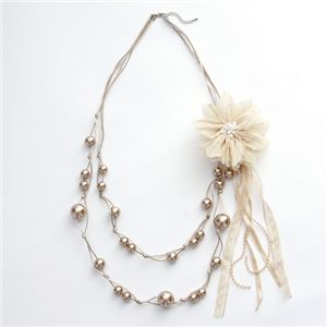ステーションパールフラワーネックレス k01755／ブロンズゴールド