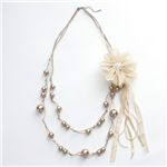 ステーションパールフラワーネックレス k01755／ブロンズゴールド