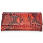 パイソン合皮財布（ヘビ柄ジップウォレット）167 レッド 