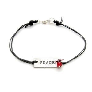 Dogeared ワードプレートブレスレット PEACE