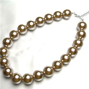 大粒18mm Iパールネックレス ゴールド