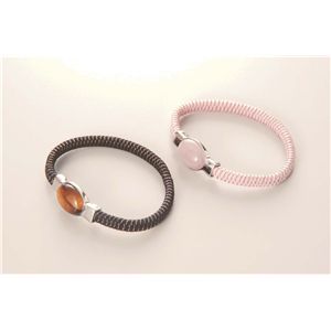 静電気スリーパワーブレスレット ローズクォーツ(ピンク) M