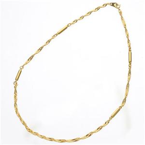 スクリュタイプ磁器ネックレス ゴールド