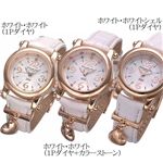 【在庫処分特価】Alessandra ollaAlessandra olla(アレッサンドラ・オーラ) 1Pダイヤ レザーウォッチ AO-810F-1／ホワイト・ホワイトシェル(1Pダイヤ)