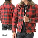 WOOLRICH �`�F�b�N�v�����g B-3 �W���P�b�g 2W5-8103 ���b�h M