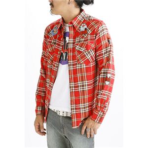 PIPELINE　ワッペンシャツ　218-9223 レッド Lサイズ