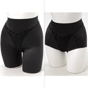 ヌードライガードル　ロング＆ショート同色２枚セット ブラック L