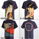 抜染和柄Tシャツ 美人画 L