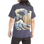 抜染和柄Tシャツ＋トートバッグセット（白波）LL