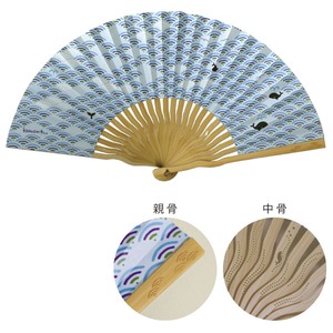 komon＋　和紙扇子70型25間【3本セット】青海波クジラ