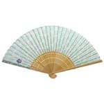 薔薇モチーフ 布扇子70型30問【5本セット】グリーン