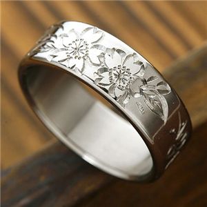 桜菊梅手彫りチタンリング 23号