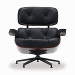 チャールズ&レイ・イームズデザイン ラウンジチェア&オットマン(ブラック)