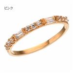 0.1ctホワイトトパーズ シグニティバケット ハーフエタニティリング　2018-SV　ピンク 15号