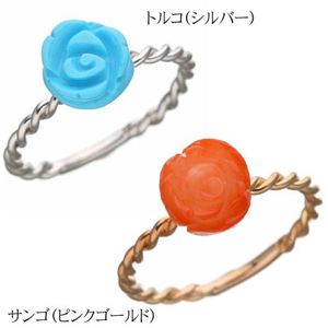 SV 大粒バラアンティークリング 2059-SV／トルコ(ロジウムメッキ） 11号
