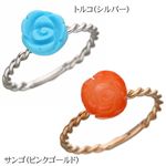 SV 大粒バラアンティークリング 2059-SV／トルコ(ロジウムメッキ） 11号