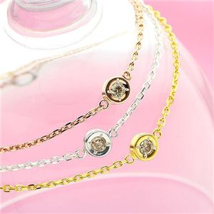 ライトブラウンダイヤ1Pチョコ留めブレス 2085－SV／シルバー