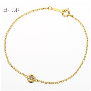 ライトブラウンダイヤ1Pチョコ留めブレス 2085-SV／ゴールド