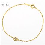 ライトブラウンダイヤ1Pチョコ留めブレス 2085-SV／ゴールド