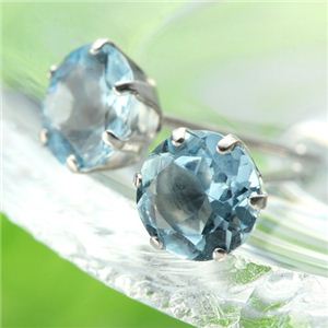 3月の誕生石アクアマリンサンタマリア1ct ピアス