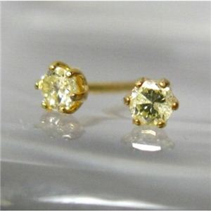 幸福を呼ぶイエローダイヤモンドピアス 0.1ct