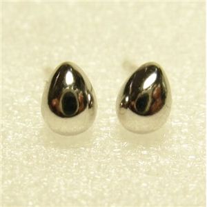 K10プックリスタッド＆スイングピアス K10ホワイトゴールド タマゴ直結