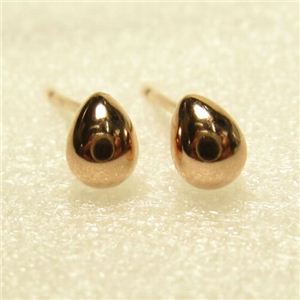 K10プックリスタッド＆スイングピアス K10ピンクゴールド タマゴ直結
