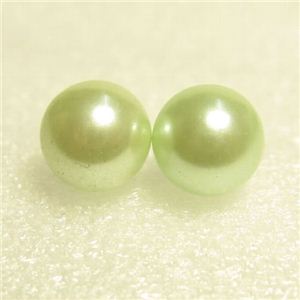 K14WGカラーパールピアス グリーン
