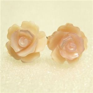 K14バラジュエルピアス ピンク蝶貝